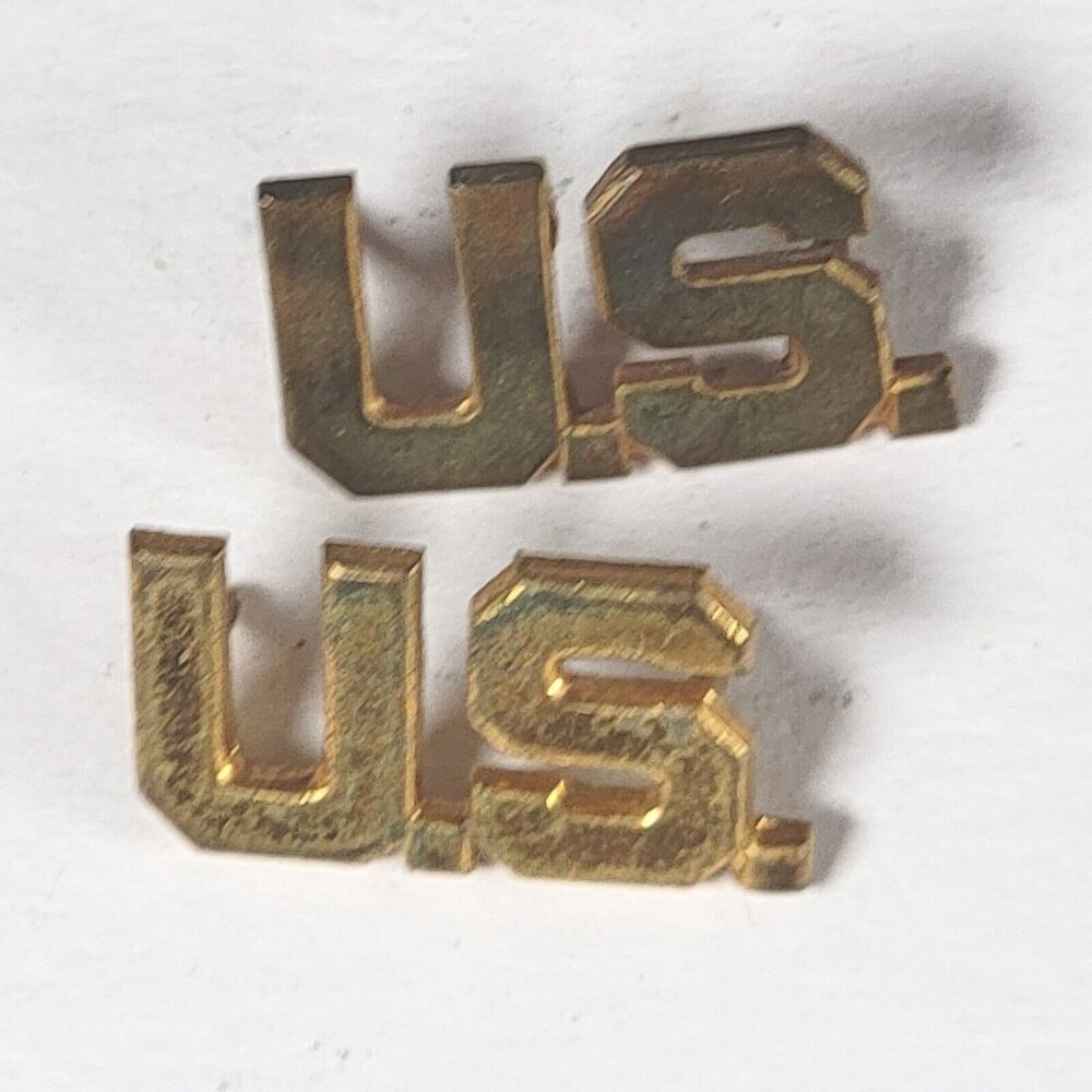 2 Vintage US Army Lapel Brass Force Identifying Medals Military WWII Vietnam